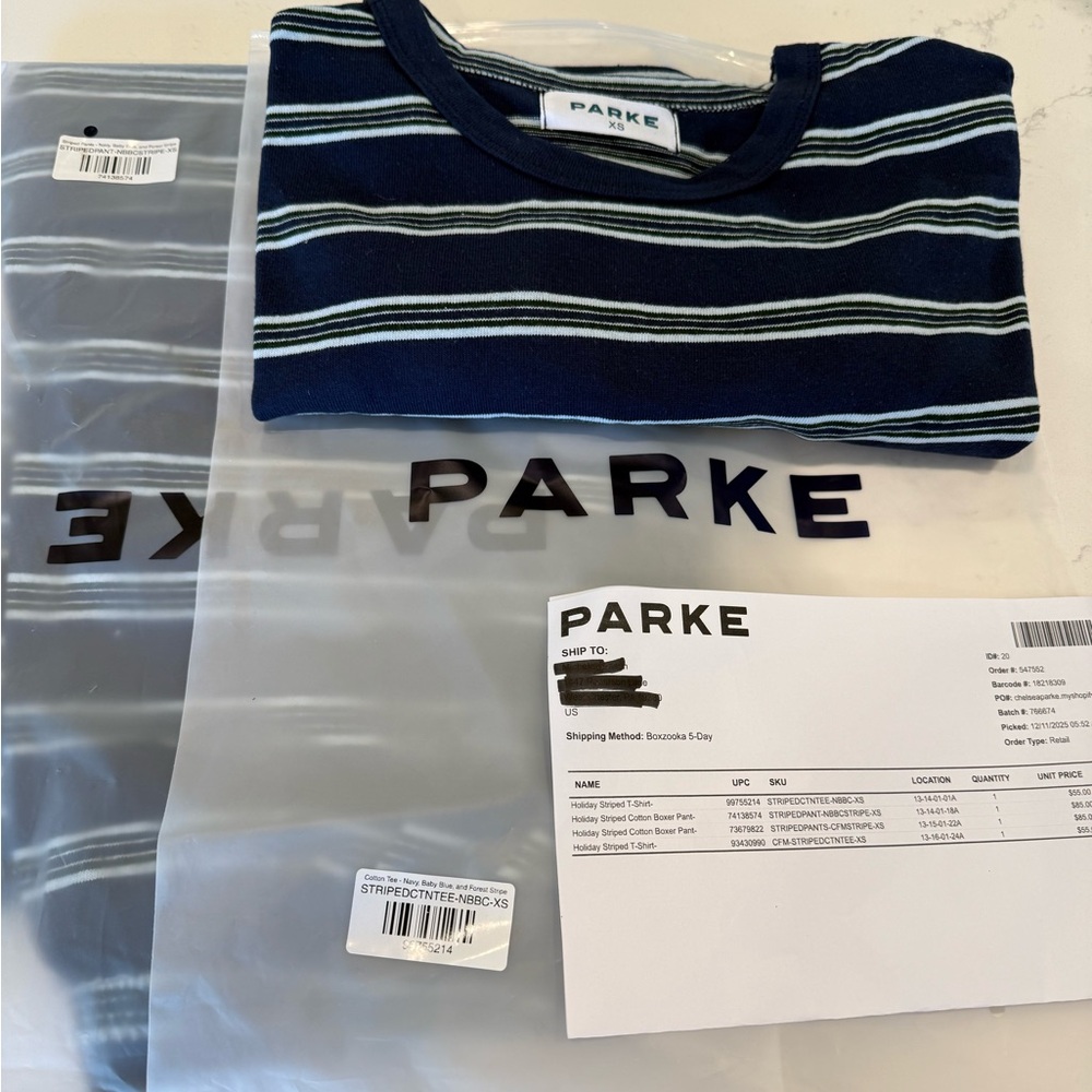 PARKE Navy Striped Pajama Set